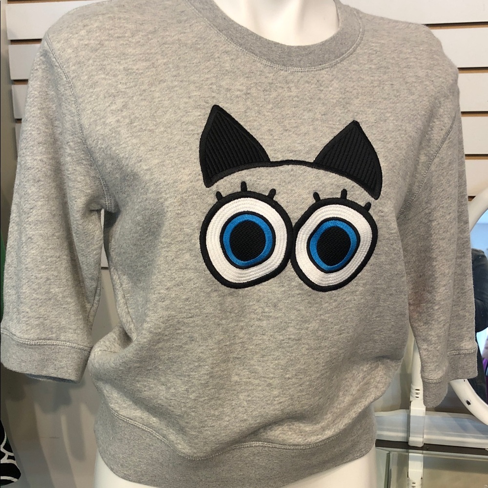 Sandro Gray Cat Eye Sweatshirt